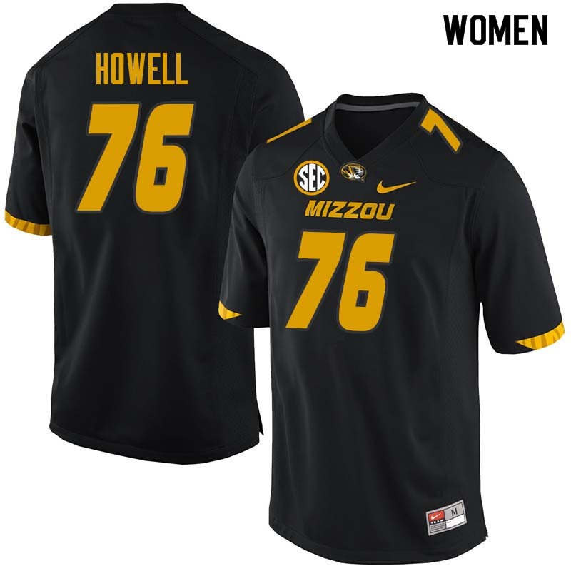 Women #76 Tyler Howell Missouri Tigers College Football Jerseys Sale-Black - Click Image to Close